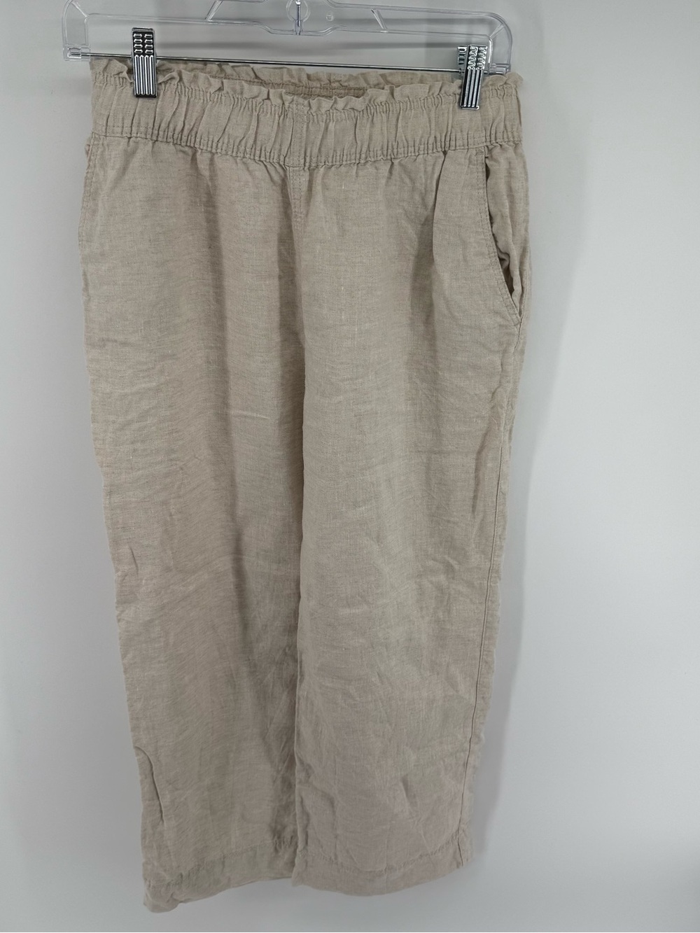 H&M‎ Linen-Blend Pull-On Chinos- light beige